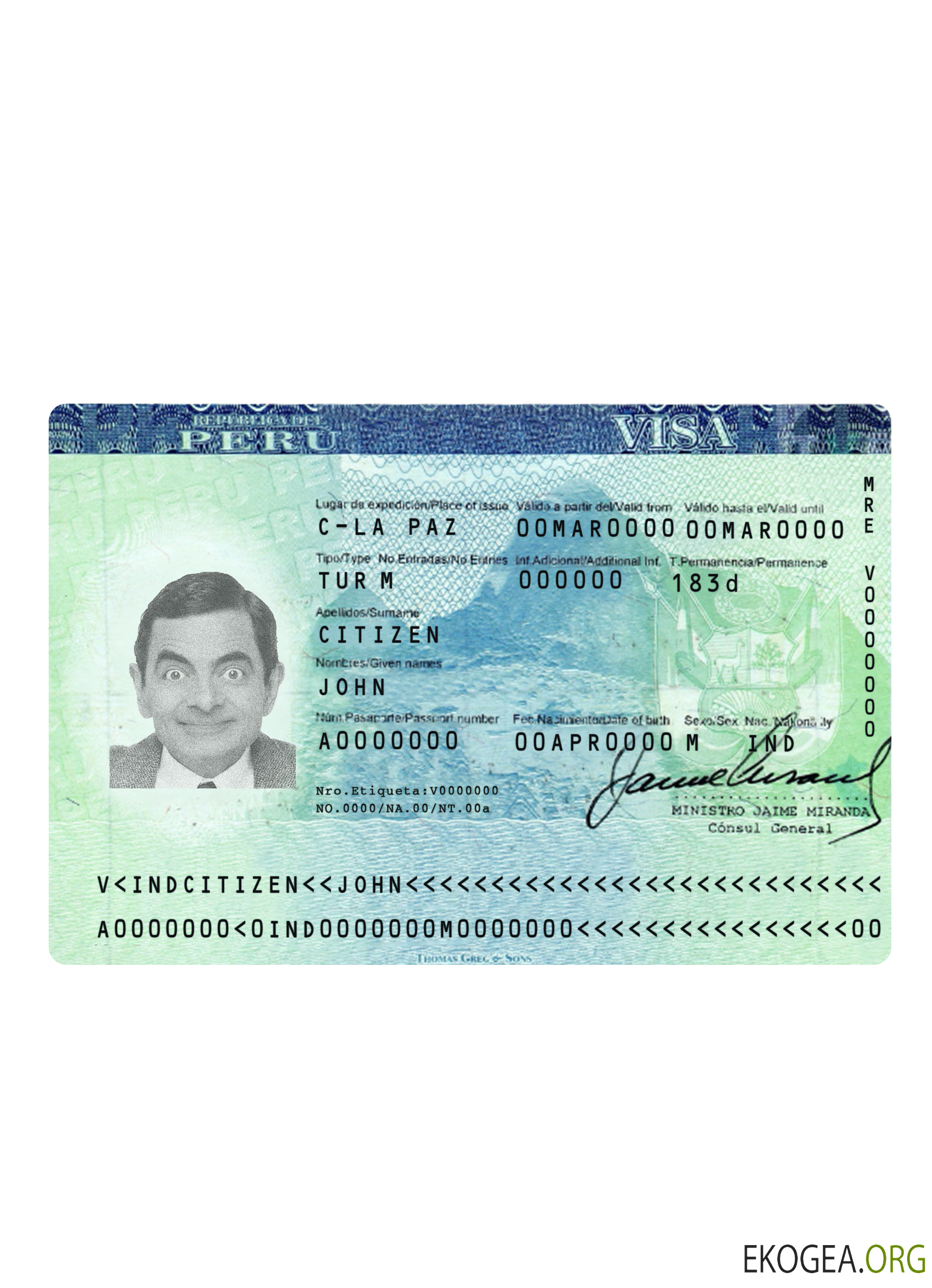 Visa touristique au Pérou